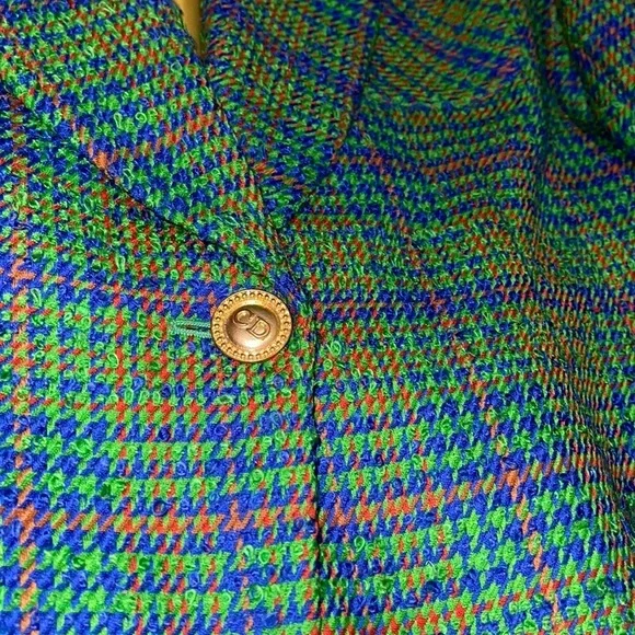 🎉🎉HOST PIC🎉🎊Vintage Christian Dior Tweed Houndstooth MultiColor Blazer🔥NWOT - Picture 13 of 13